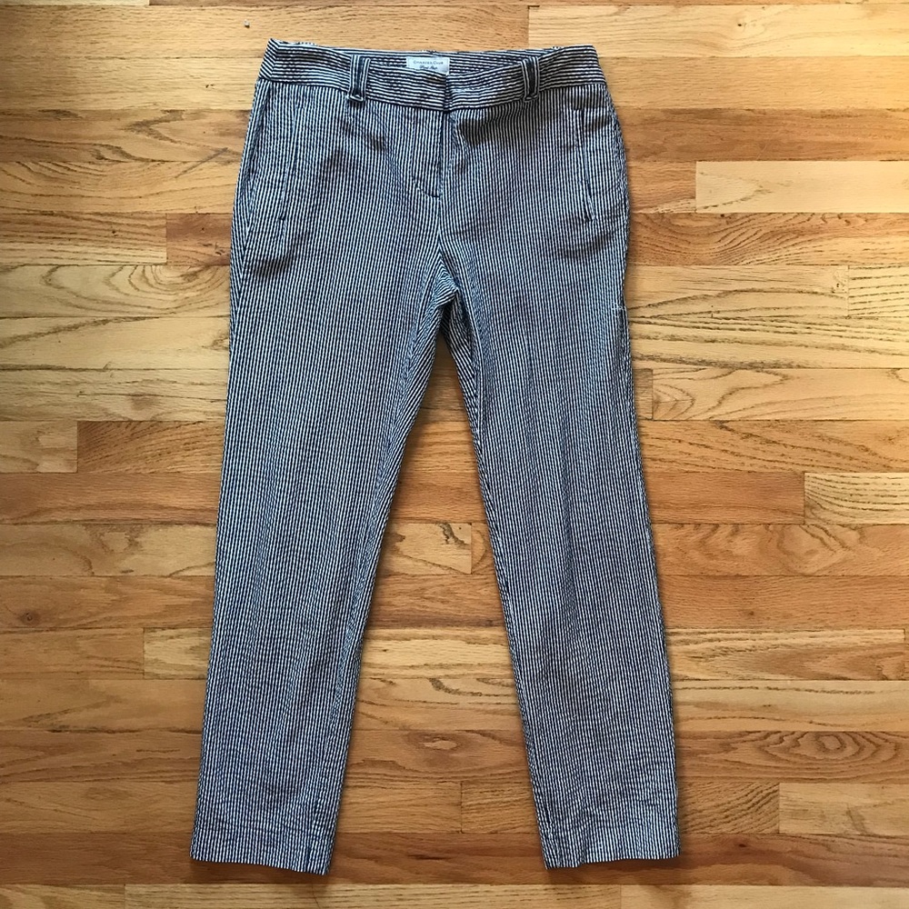 Black and White Striped Cropped Pants